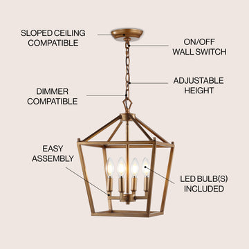 Pagoda Lantern Metal LED Pendant